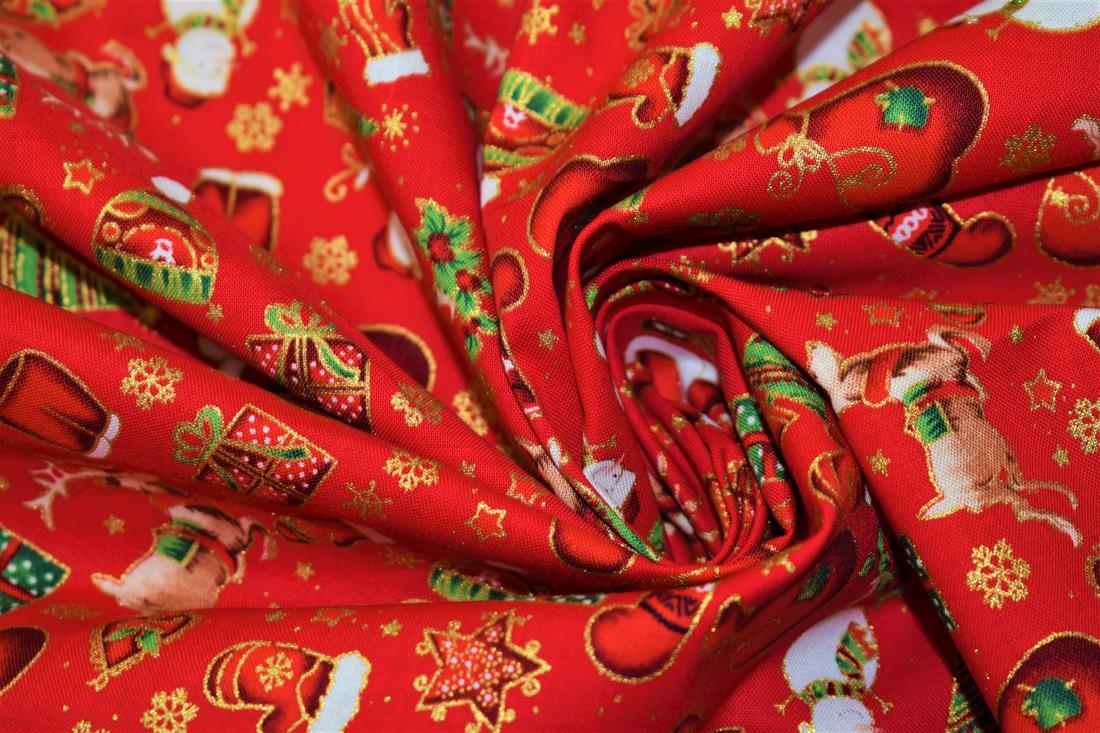 Red Christmas Presents Cotton