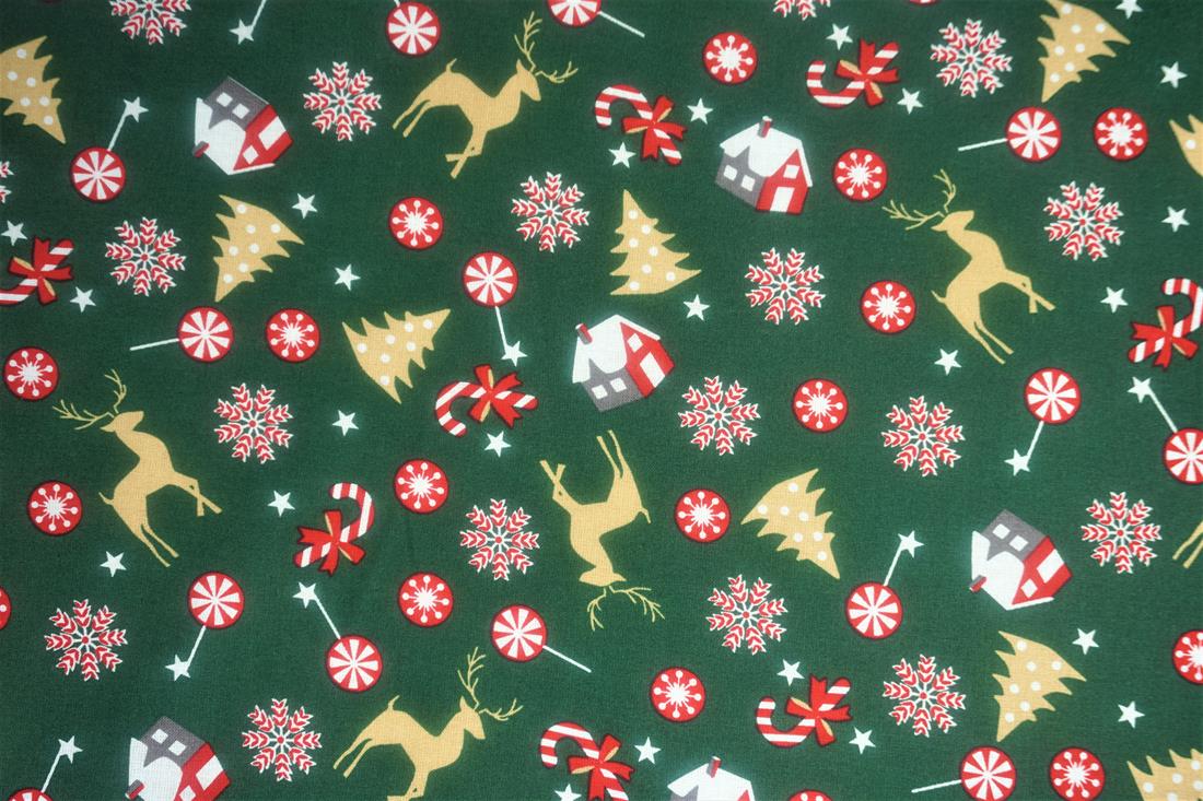 Bottle Xmas Reindeers Trees Cotton