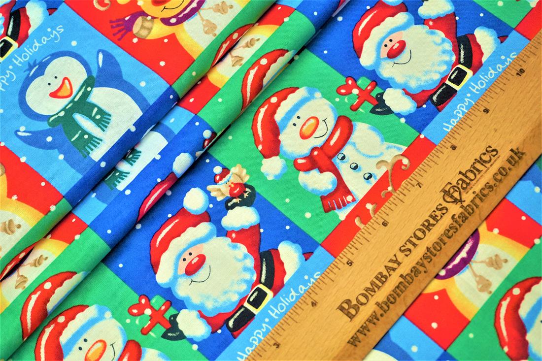 Multicolour Cotton Xmas Happy Holidays