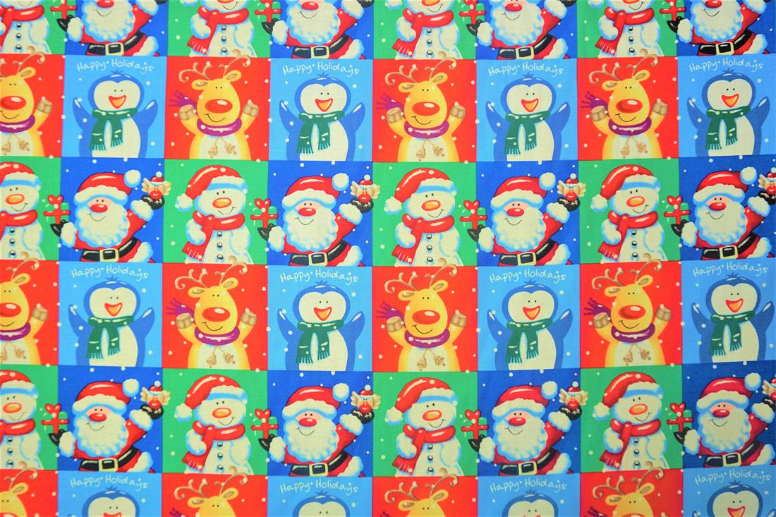 Multicolour Cotton Xmas Happy Holidays