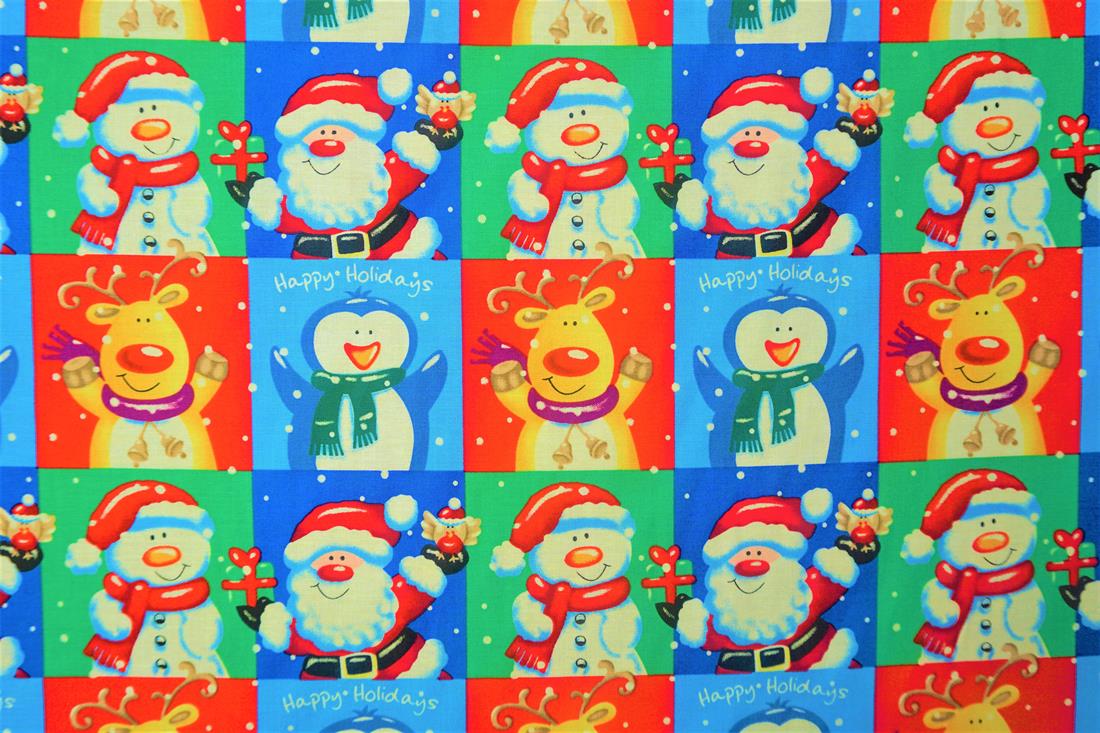 Multicolour Cotton Xmas Happy Holidays