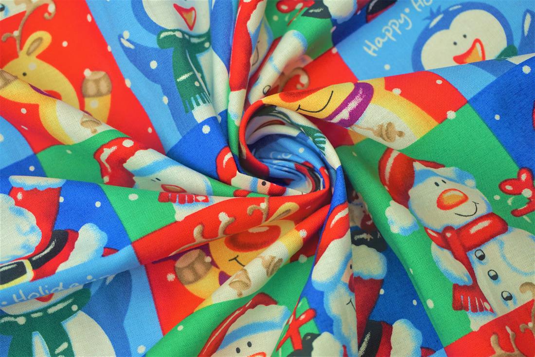 Multicolour Cotton Xmas Happy Holidays