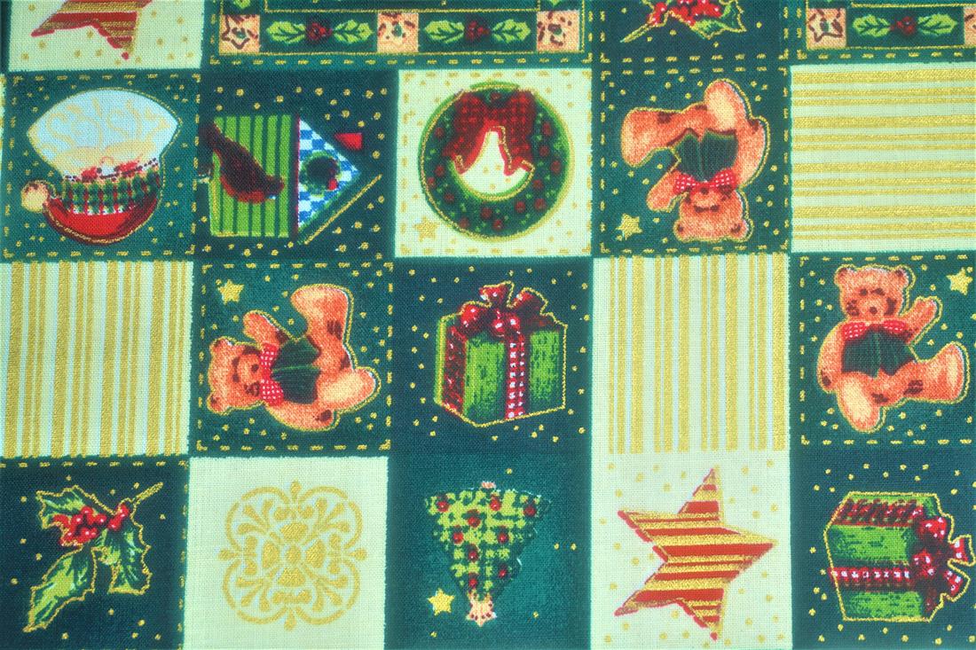 Bottle Xmas Patchwork Holly Cotton