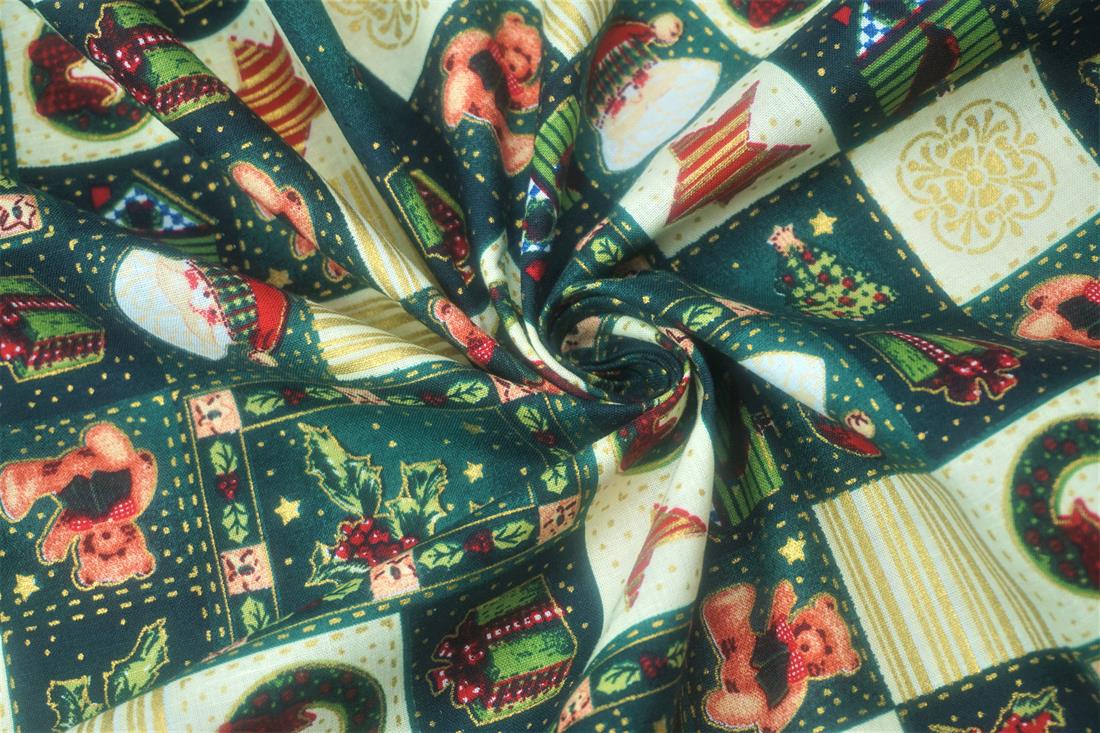 Bottle Xmas Patchwork Holly Cotton