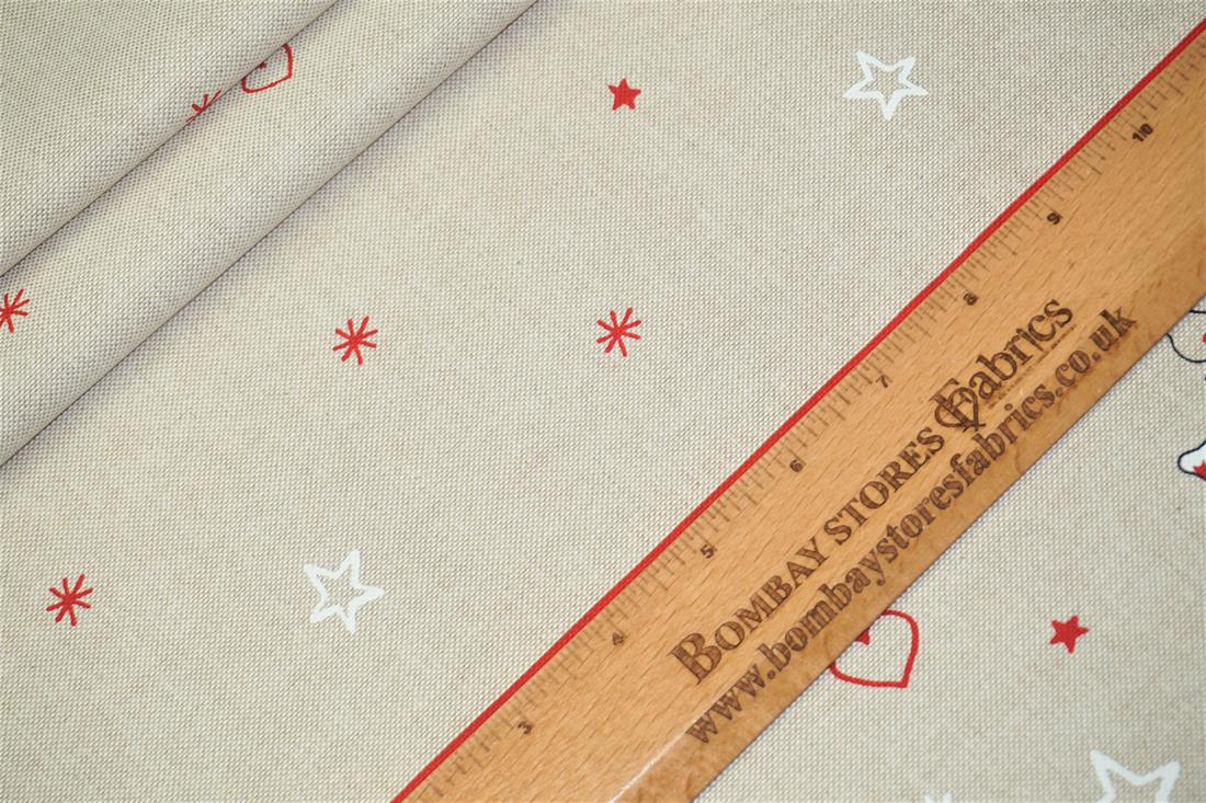 Beige Cotton Christmas Canvas