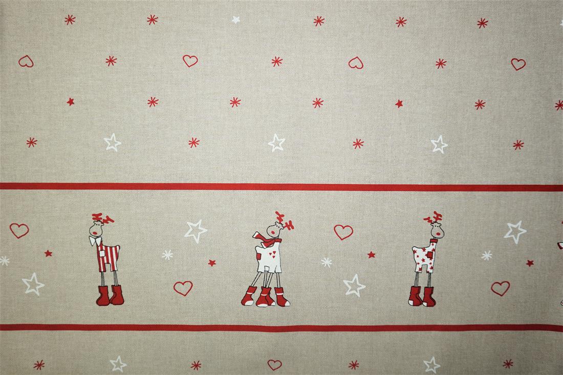 Beige Cotton Christmas Canvas