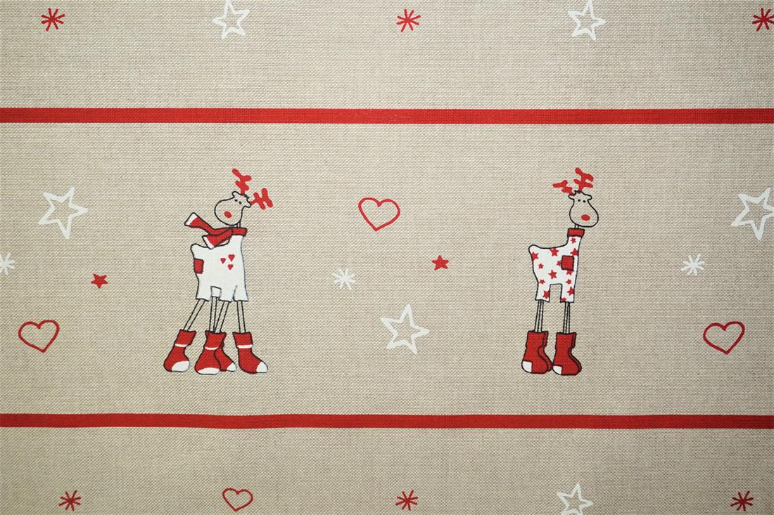 Beige Cotton Christmas Canvas