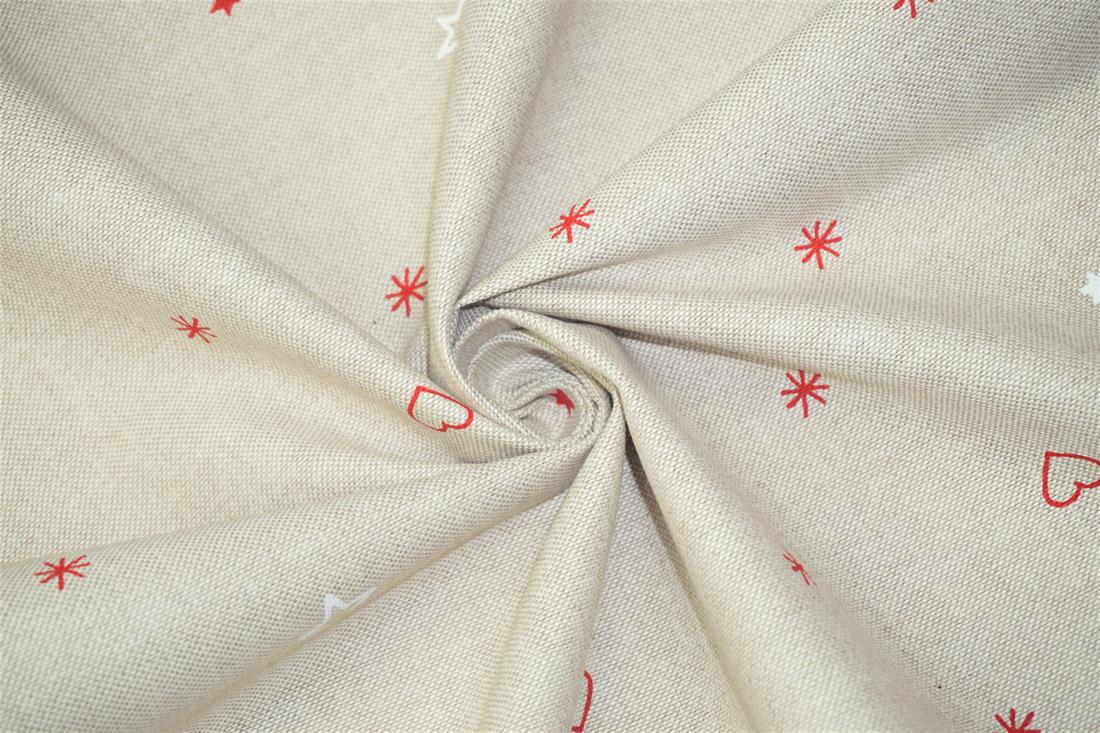 Beige Cotton Christmas Canvas