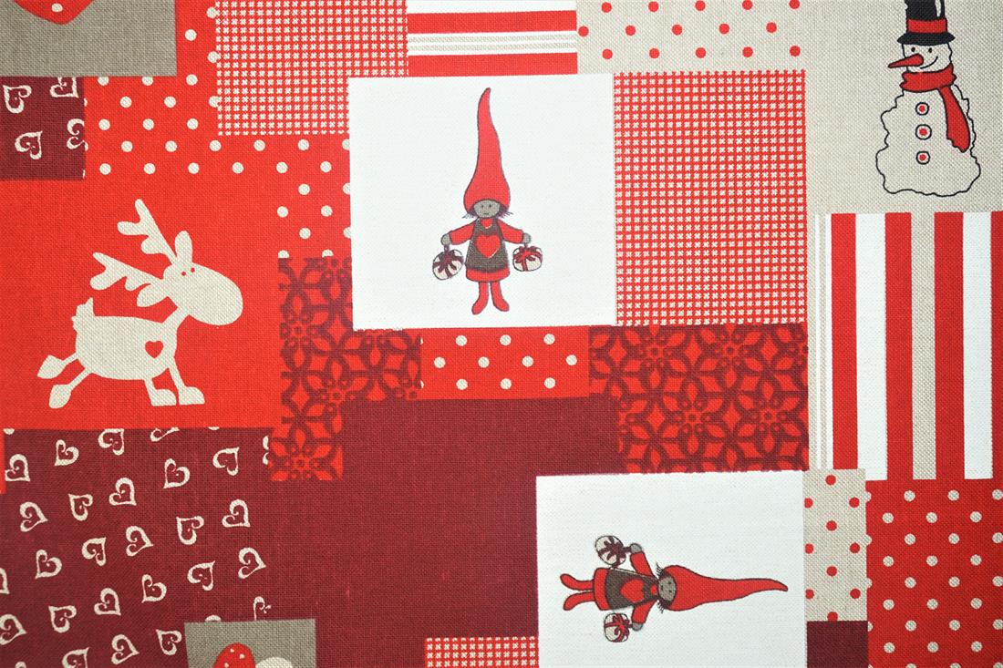 Red Cotton Christmas Canvas