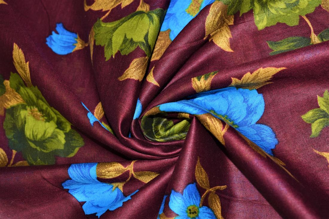 Wine Lawn Printed Cotton Lawns