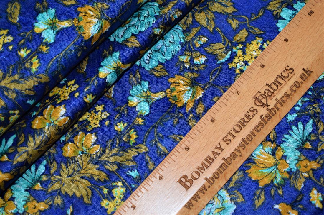 Blue Printed Cotton Lawn
