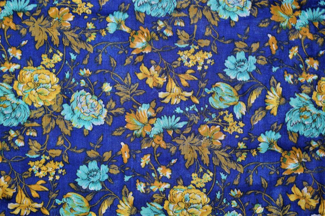 Blue Printed Cotton Lawn