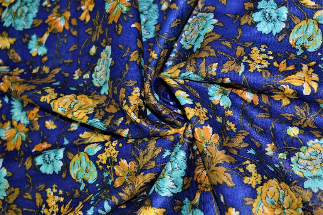 Blue Printed Cotton Lawn