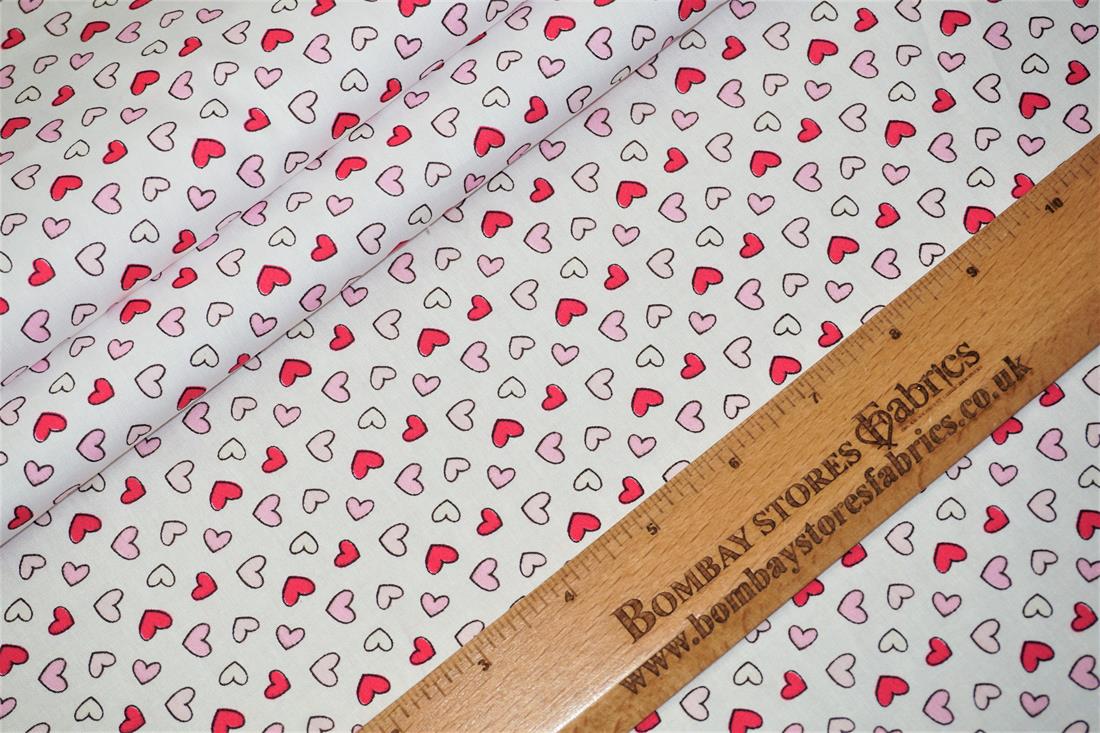 White Cotton Love Hearts