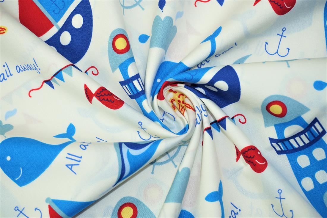 Blue Printed Cotton Fabrics
