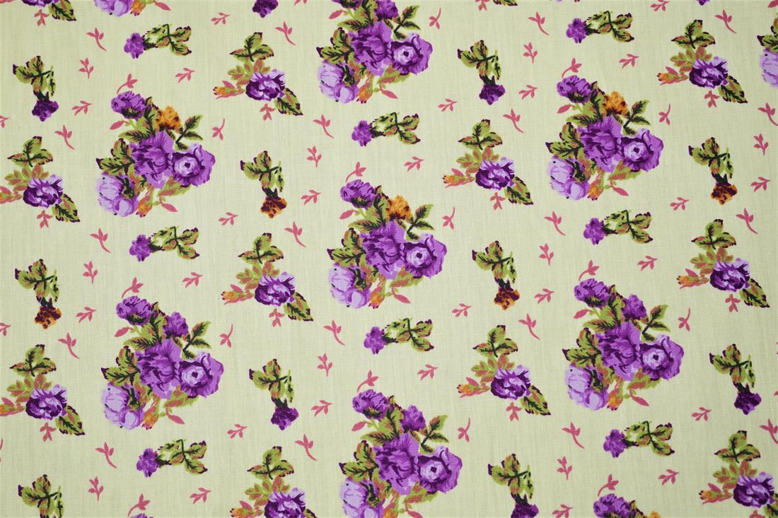 Dark Cream Printed Cotton Fabrics