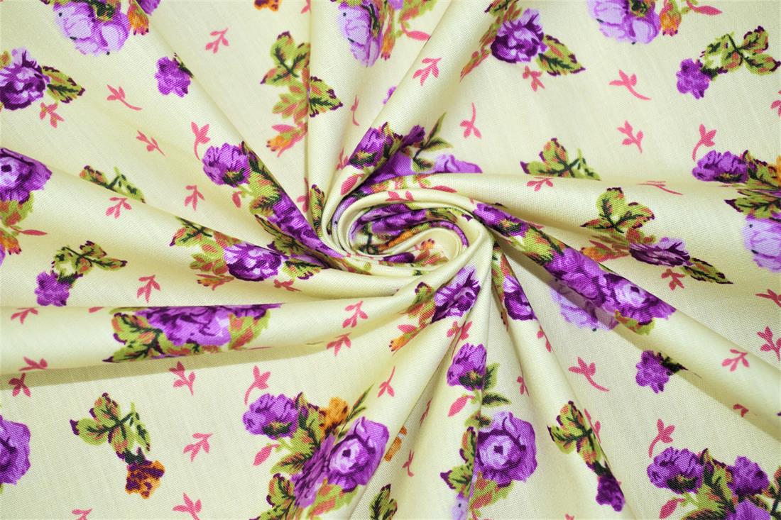 Dark Cream Printed Cotton Fabrics