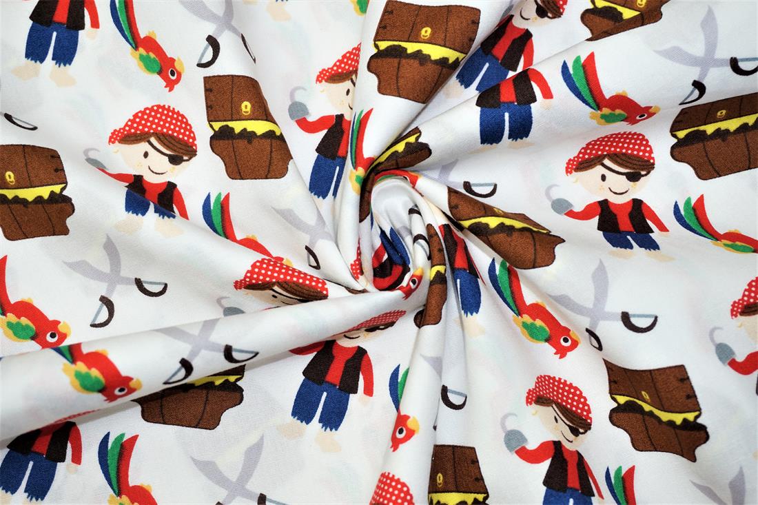 White Printed Cotton Fabrics