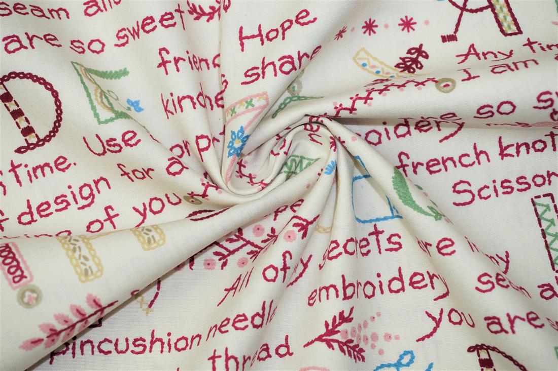 Off White Cotton ABC