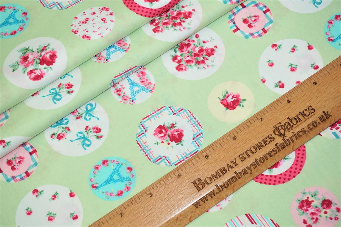 Green Printed Cotton Fabrics