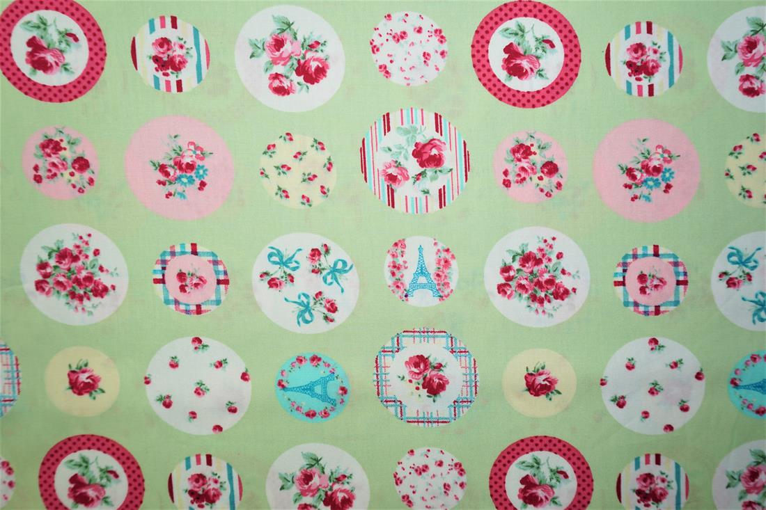 Green Printed Cotton Fabrics