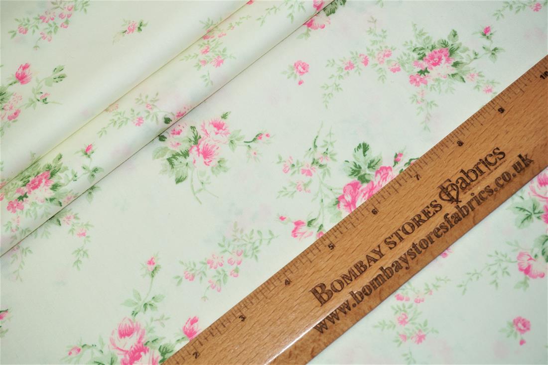 Off White Cotton Vintage Flower