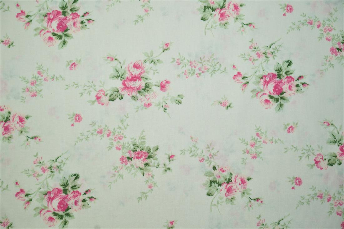 Off White Cotton Vintage Flower