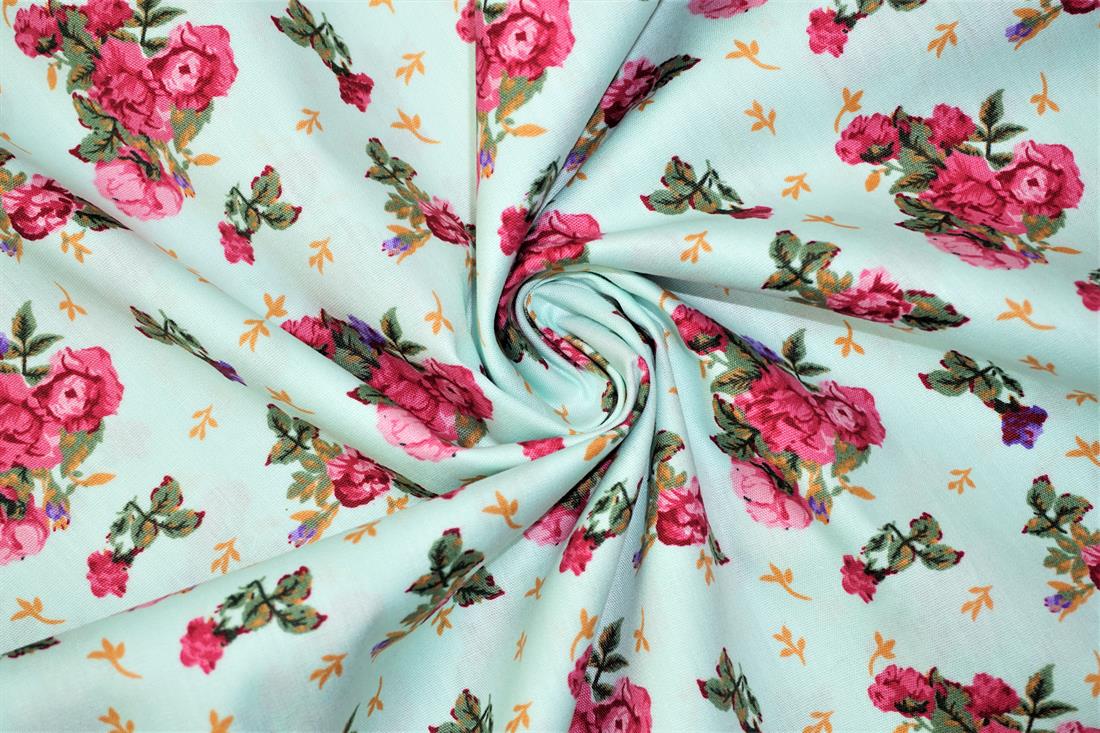 Blue Printed Cotton Fabrics