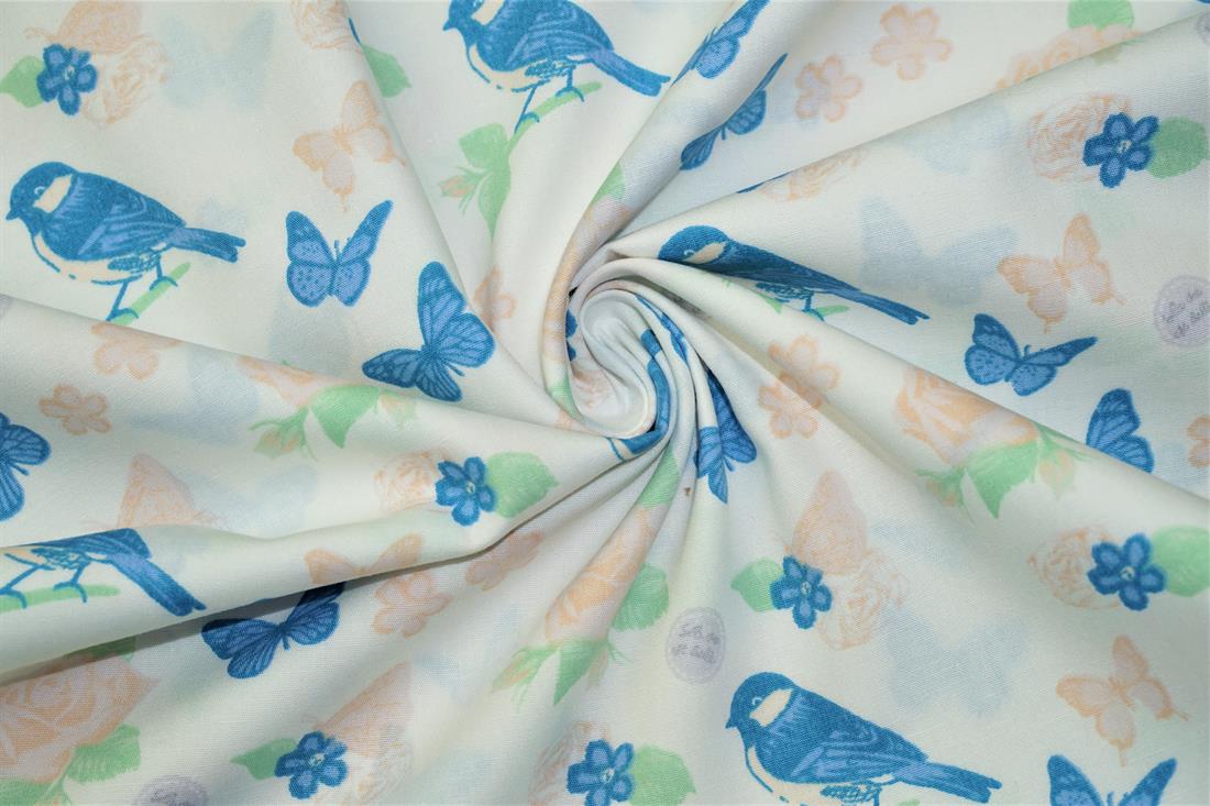 White Printed Cotton Fabrics