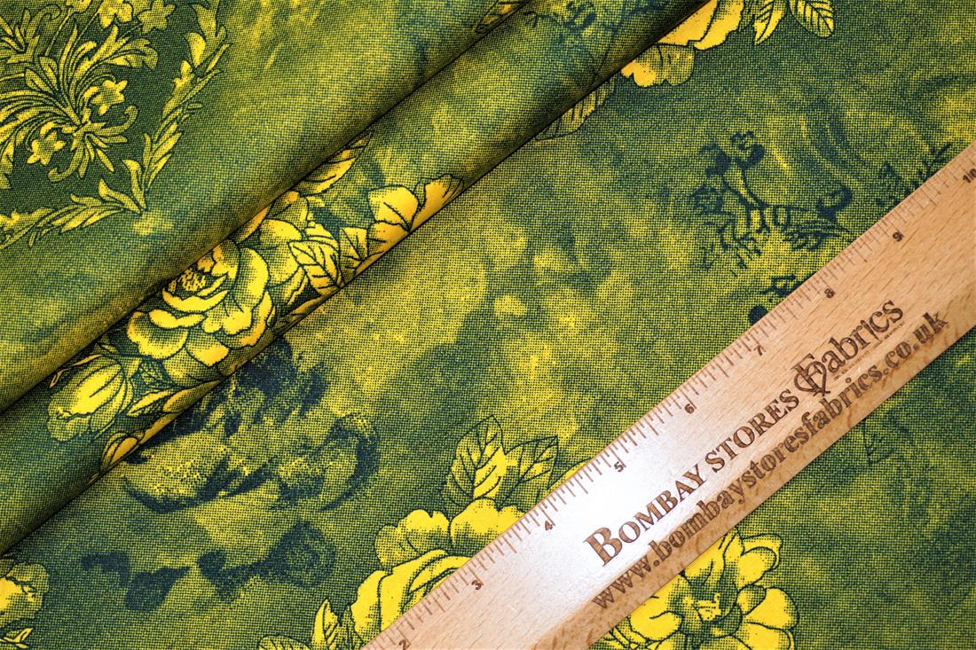 Yellow Printed Cotton Fabrics