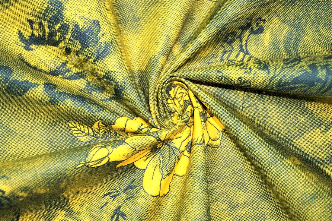 Yellow Printed Cotton Fabrics