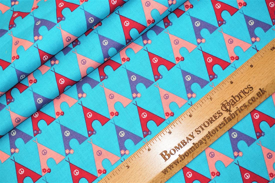 Turquoise Printed Cotton Fabrics