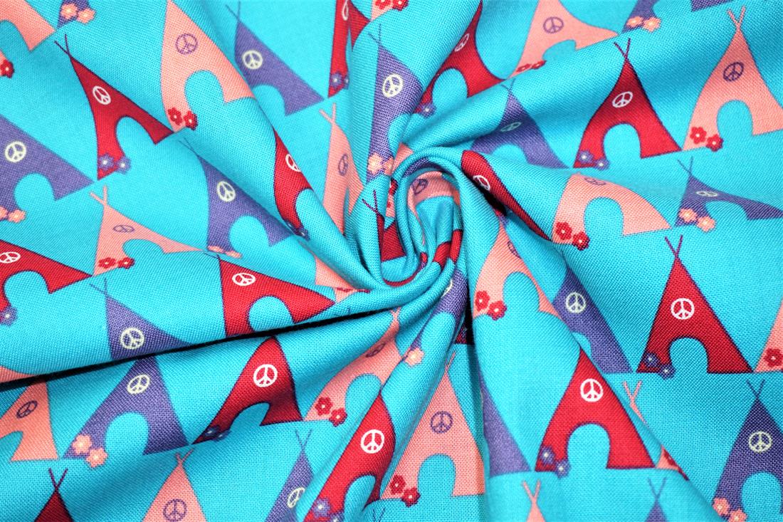 Turquoise Printed Cotton Fabrics
