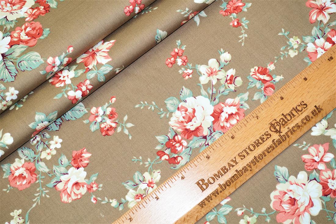 Brown Printed Cotton Fabrics