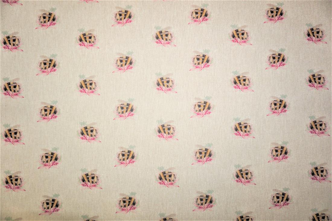 Natural Digital Print Linen Bombini All Over