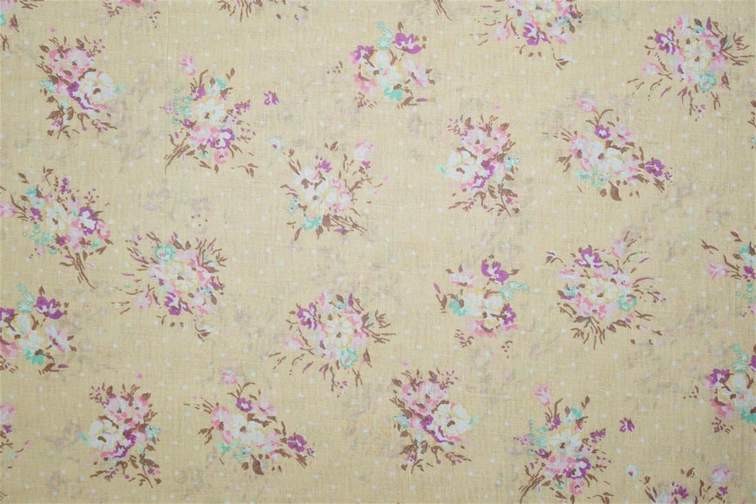 Cream & Gold Printed Cotton Fabrics