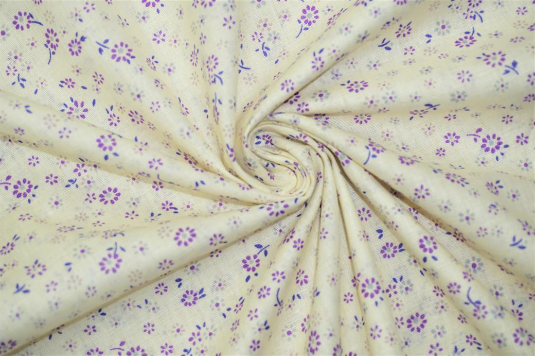 Cream Printed Cotton Fabrics