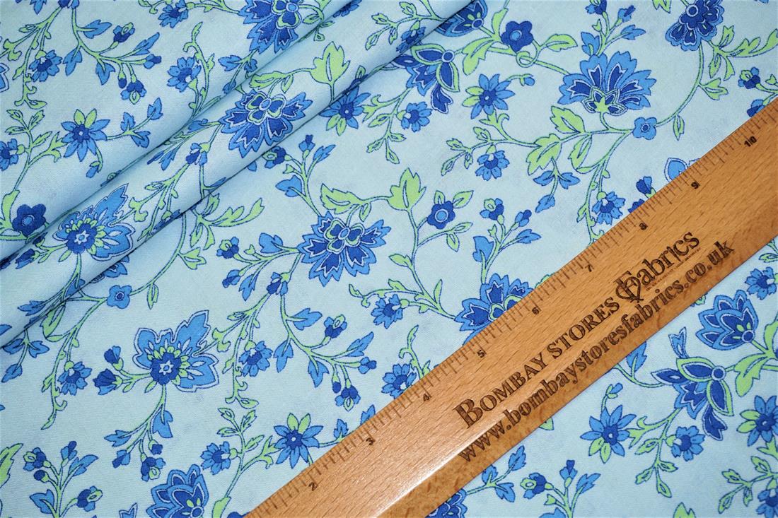Blue Printed Cotton Fabrics