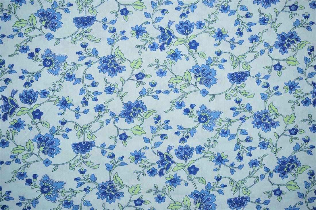 Blue Printed Cotton Fabrics