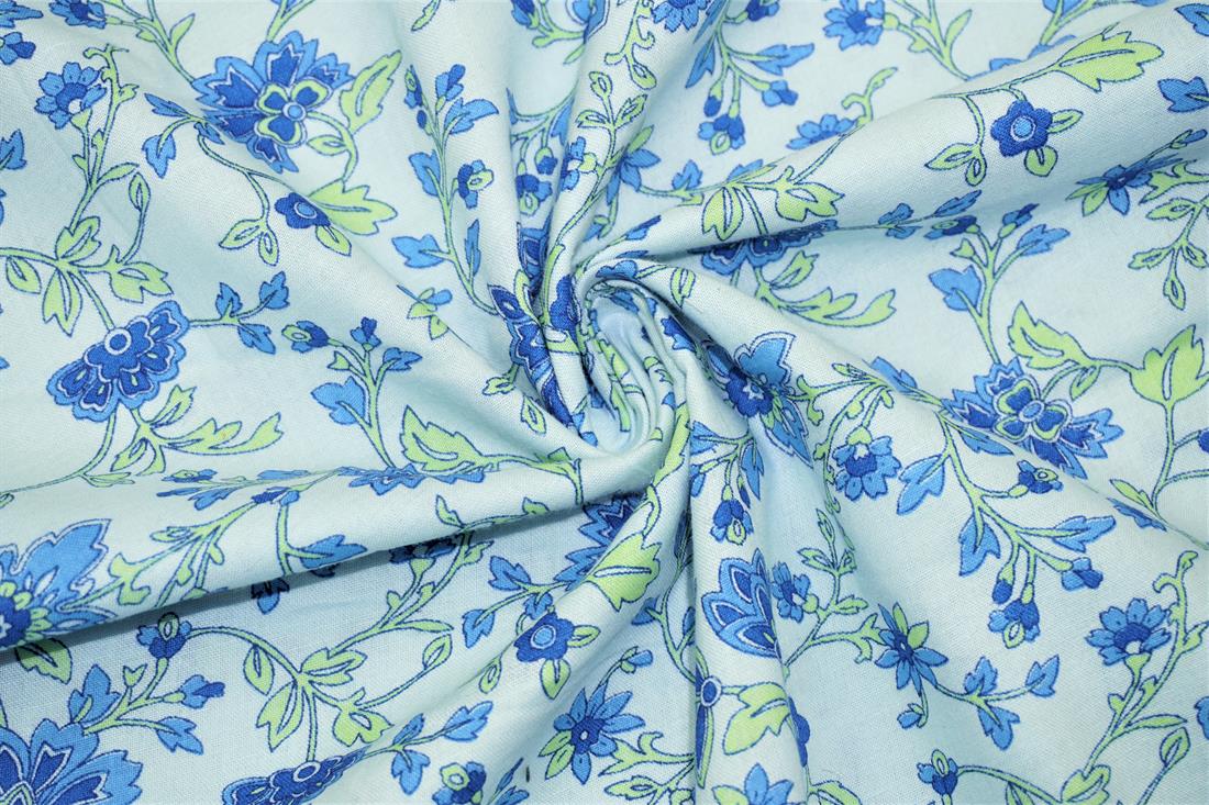 Blue Printed Cotton Fabrics