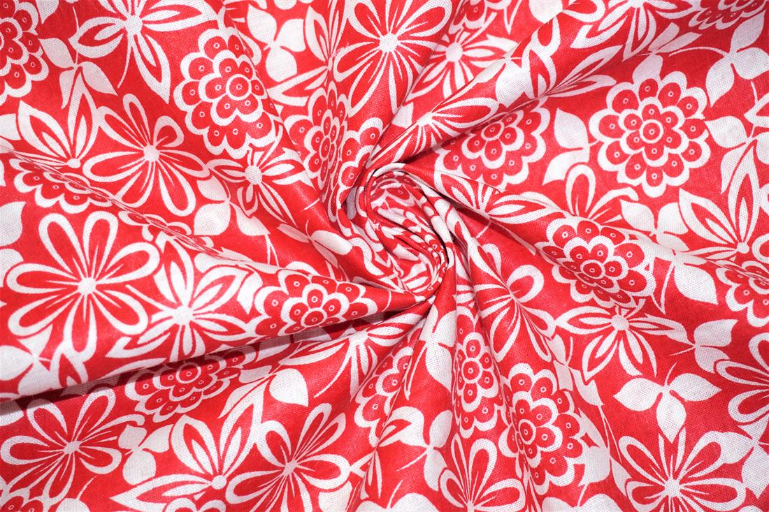 Red Printed Cotton Fabrics