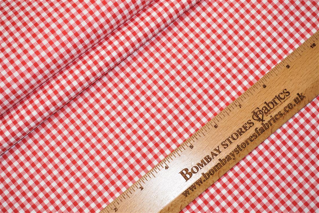 Red Cotton Printed Poly Cottons
