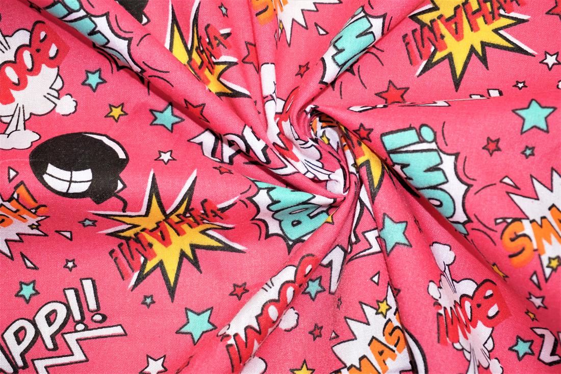 Cerise Cotton Printed Poly Cottons
