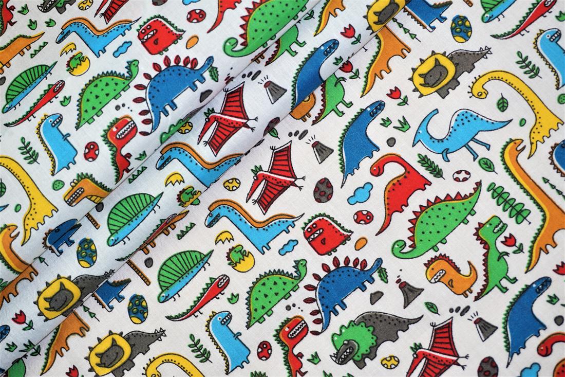 White Cotton Printed Poly Cottons