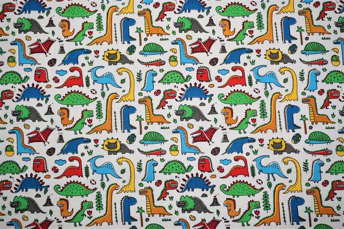White Cotton Printed Poly Cottons