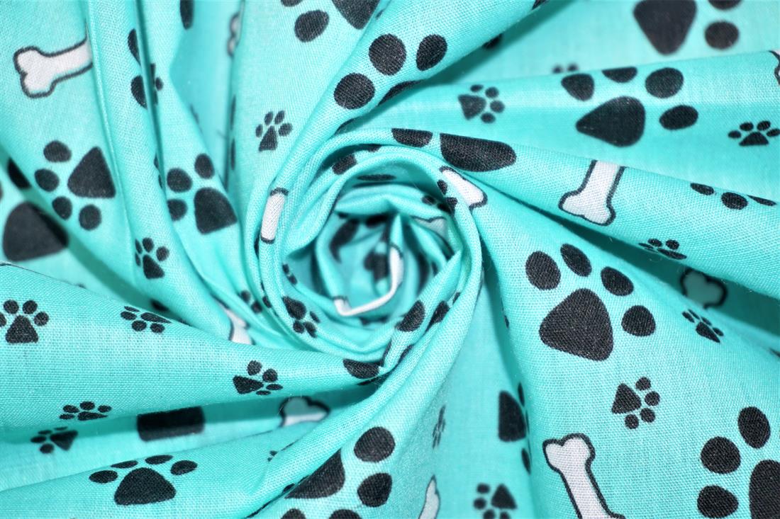 Aqua Cotton Printed Poly Cottons