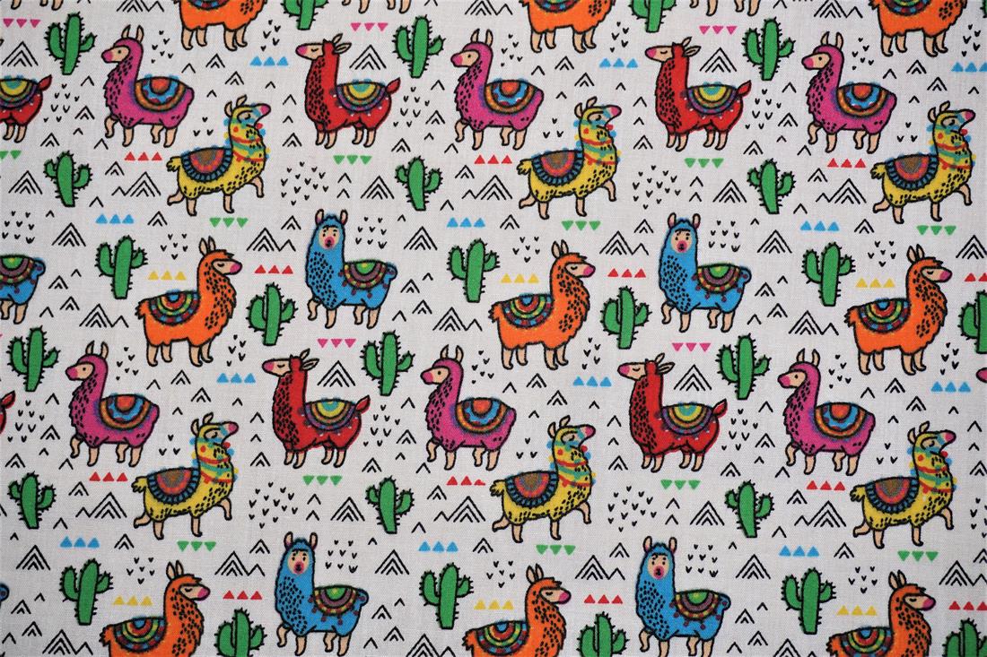 White Cotton Printed Poly Cottons