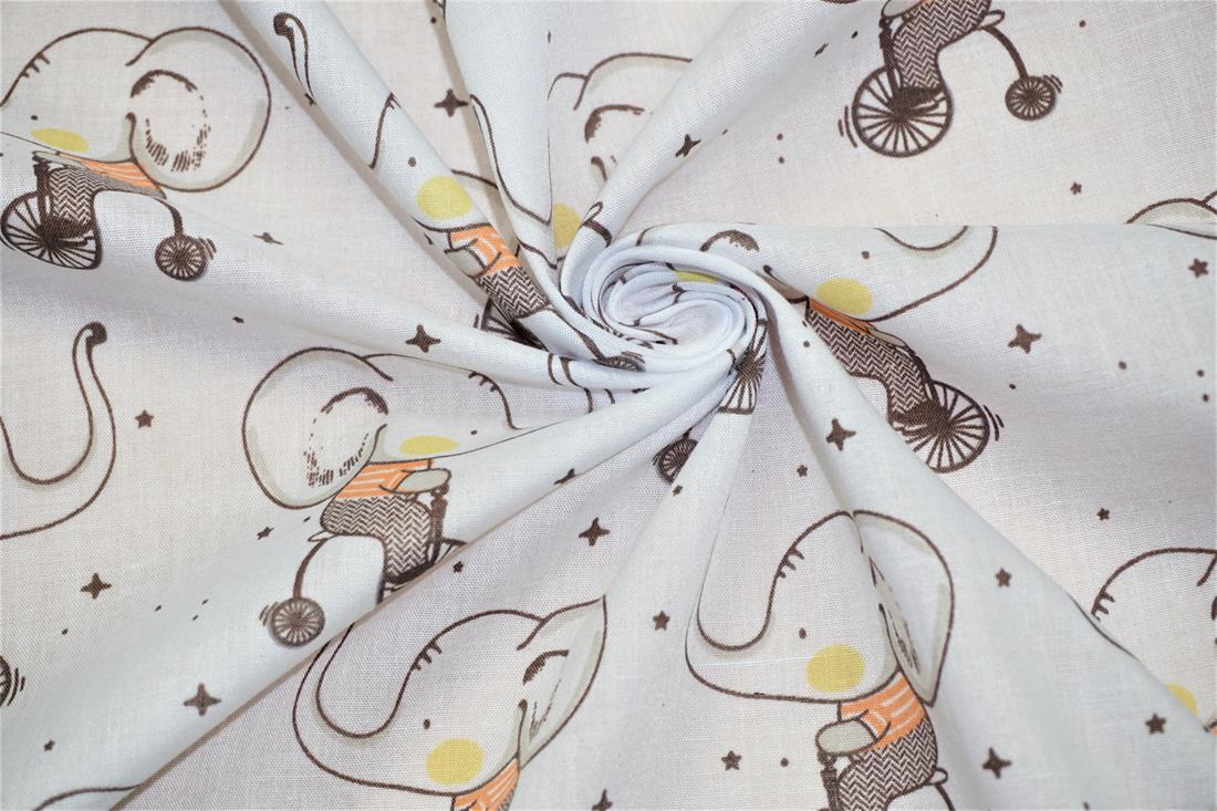 White Cotton Printed Poly Cottons