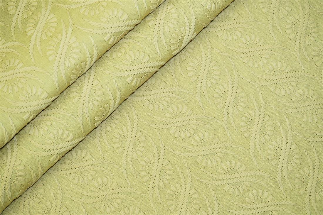 Gold Embroidered Cotton Broderie Anglaise