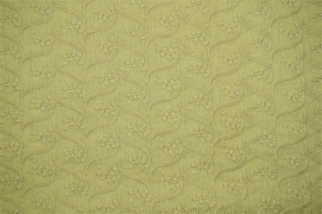 Gold Embroidered Cotton Broderie Anglaise